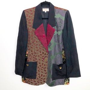 Reflections from the heart color fabric black jacquard blazer